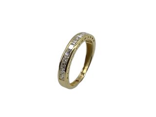 alianza oro 18k con piedra con diamante de laboratorio t. 10 (15,92 mm)