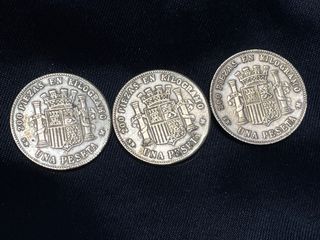 Lote 3 Reproducciones Moneda 1 Peseta 1869