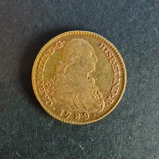 Moneda Oro 2 Escudos Carlos IV 1789
