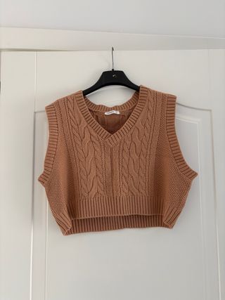 Gilet in lana sintetica color albicocca