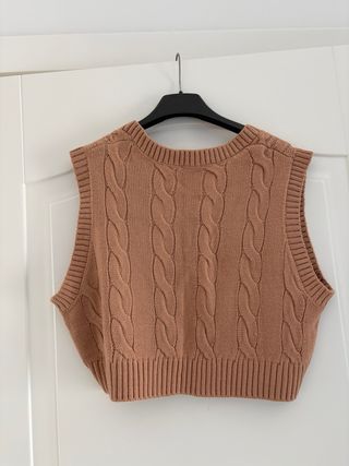 Gilet in lana sintetica color albicocca