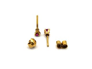 pendientes oro 18k con piedra con esmeralda