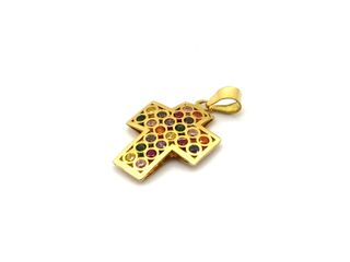 crucifijo oro 18k con piedra con circonita