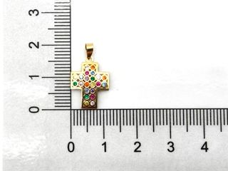 crucifijo oro 18k con piedra con circonita