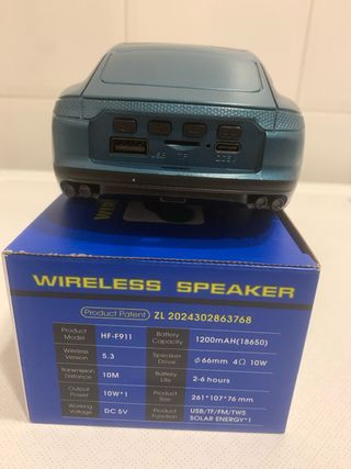 Altavoz Bluetooth Coche H&F Azul solar “NUEVO”