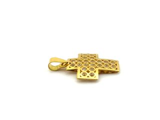 crucifijo oro 18k con piedra con circonita