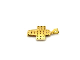 crucifijo oro 18k con piedra con circonita