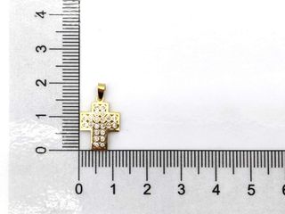 crucifijo oro 18k con piedra con circonita
