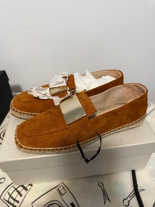 Alpargatas Uterqüe Piel Marrón
