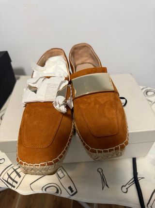Alpargatas Uterqüe Piel Marrón