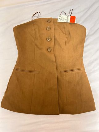 Chaleco Stradivarius Marrón Talla S