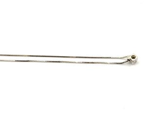 cadena oro 18k con piedra con diamante 22cm