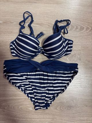 Bikini Rayas Azul y Blanco