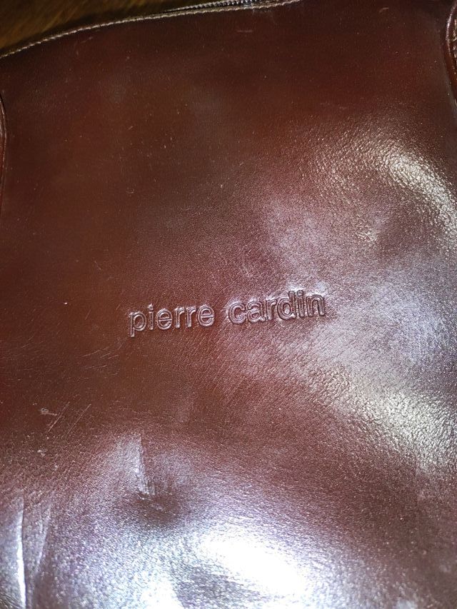 Bolso de piel Pierre Cardin marrón