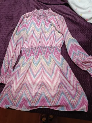 Vestido mujer estampado zig-zag