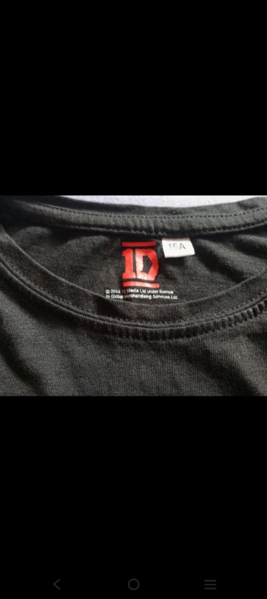 Camiseta One Direction Talla 16años