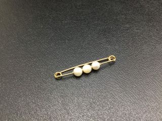broche oro 18k con piedra con circonita