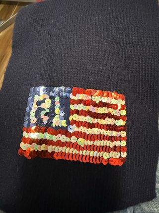 Bufanda Lana Ralph Lauren Bandera USA Lentejuelas