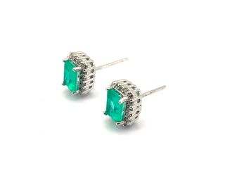 pendientes plata 925mm con piedra con circonita