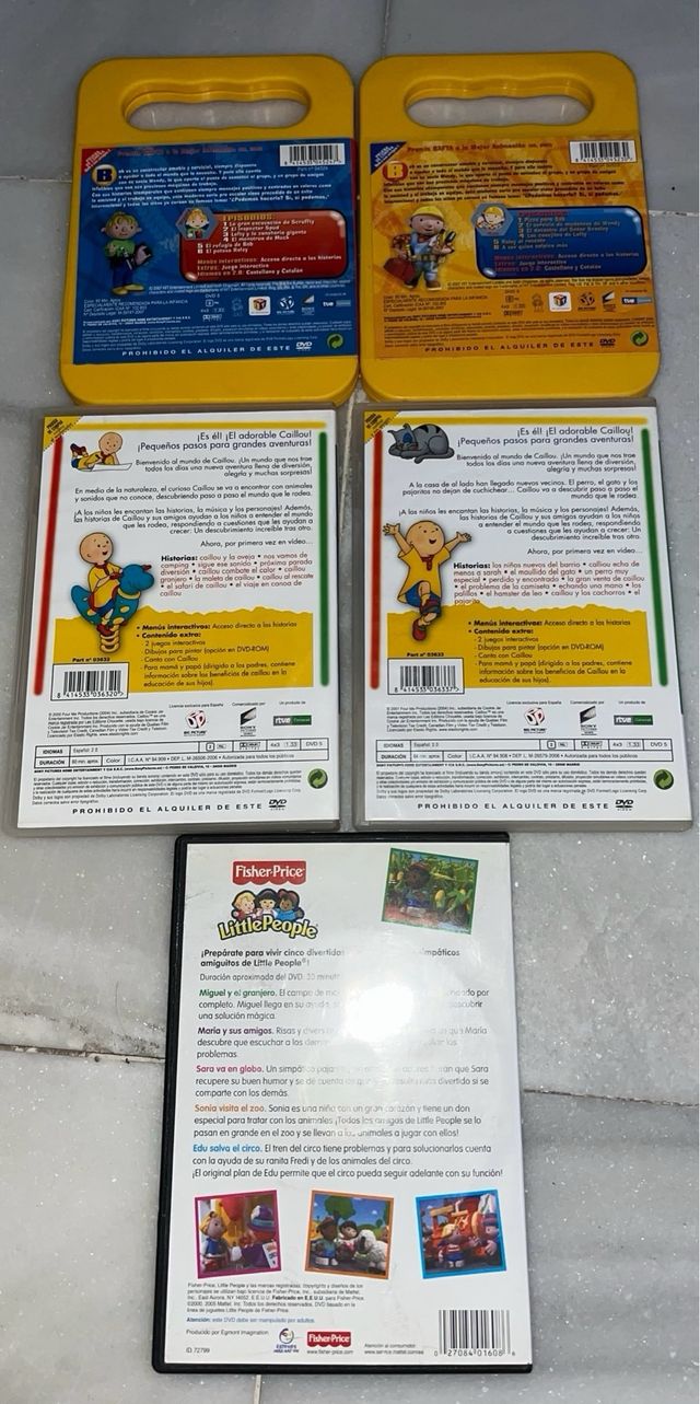 DVDs Infantiles Bob y Amigos,Caillou, LittlePeople