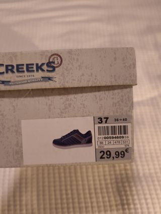 Zapatillas Creeks Talla 37 Azul y Marrón