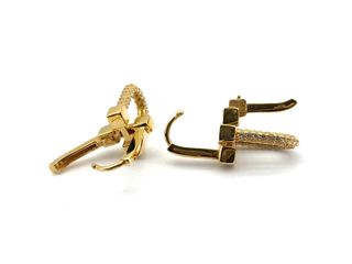 pendientes oro 18k con piedra con circonita