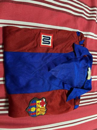 Camiseta Niño FC Barcelona Azul y Roja años 80'