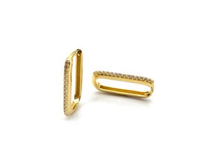 argollas oro 18k con piedra con circonita