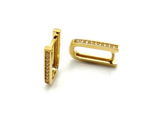 argollas oro 18k con piedra con circonita