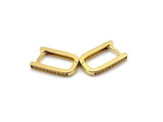 argollas oro 18k con piedra con circonita