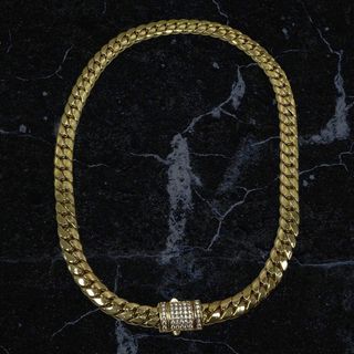 cadena oro 18k con circonita 20cm