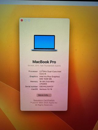 MacBook Pro 2017 Teclado Inglés