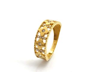 anillo oro 18k con circonita t. 16 (17,84 mm)