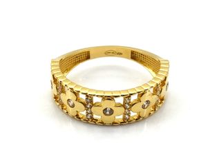 anillo oro 18k con circonita t. 16 (17,84 mm)