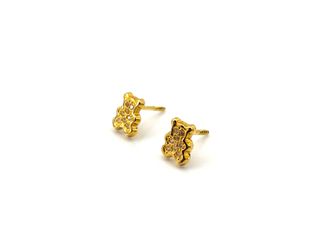 pendientes oro 18k con piedra con circonita
