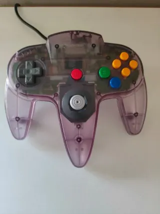 Mando N64. Joystick 9/10. traslúcido Clear Purple.