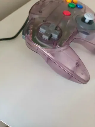 Mando N64. Joystick 9/10. traslúcido Clear Purple.