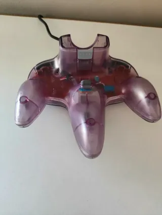 Mando N64. Joystick 9/10. traslúcido Clear Purple.