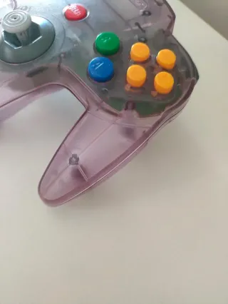 Mando N64. Joystick 9/10. traslúcido Clear Purple.