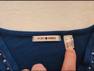 Camiseta Punto Roma Azul Manga Larga Mujer