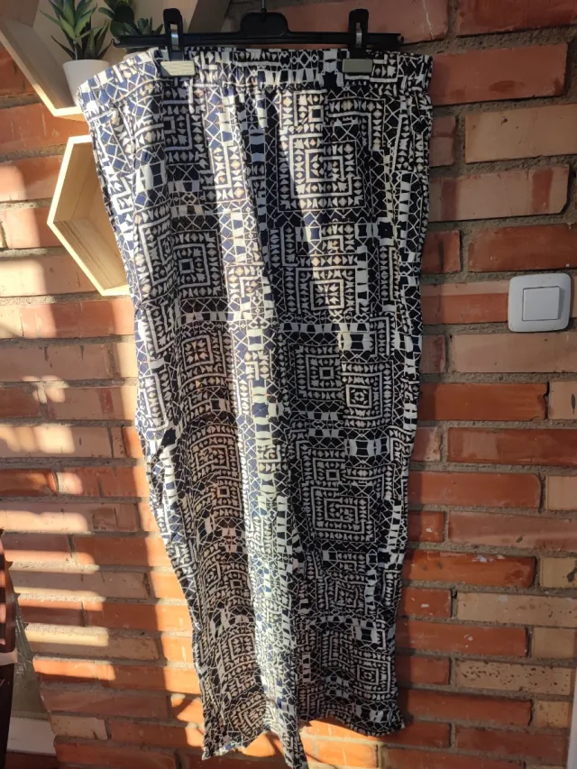 Pantalón ancho estampado geométrico Cortefiel XL