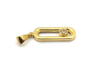 colgante oro 18k con piedra con circonita