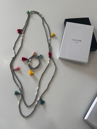 Conjunto MYLOSE collar y pulsera gris