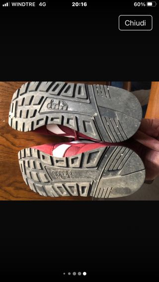 Scarpe sportive uomo Diadora rosse e bianche