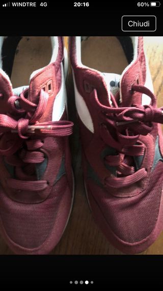 Scarpe sportive uomo Diadora rosse e bianche