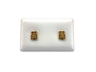pendientes oro 18k con piedra con circonita