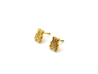 pendientes oro 18k con piedra con circonita