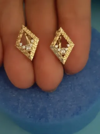 Pendientes baño oro geométricos 1,5 cm