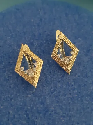 Pendientes baño oro geométricos 1,5 cm