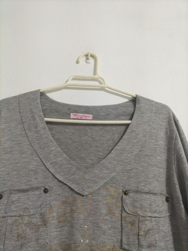 Jersey gris manga larga ,gris verde o negro 